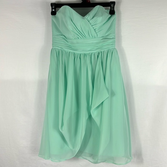 Alfred Angelo Dresses & Skirts - Youth Strapless Aqua Fully Lined Mini Dress